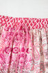 Red Boho Pattern Print Tassel Drawstring High Waist Maxi Dress